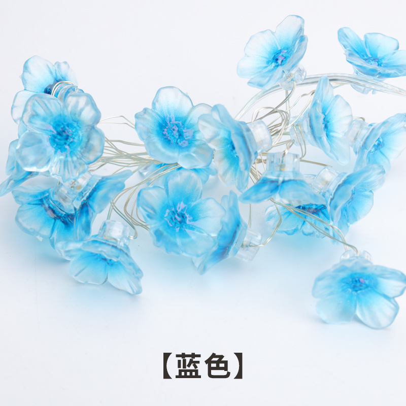 Lámpara de alambre de cobre LED Lámpara de flor rosa de cadena Decoración de patio al aire libre Cerezos en flor Lámpara de flor de durazno Lámpara de color Corazón de niña Lámpara de alambre de cobre Lámpara de alambre de cobre