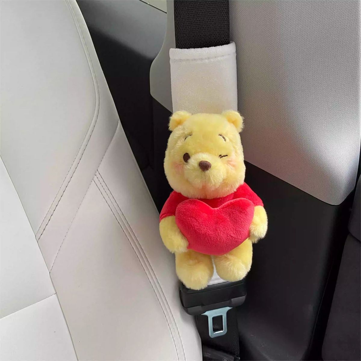 Cute Winnie the Pooh and Stitch Cartoon Plush Toy with High Aesthetic Appeal, Car Seatbelt Shoulder Protector