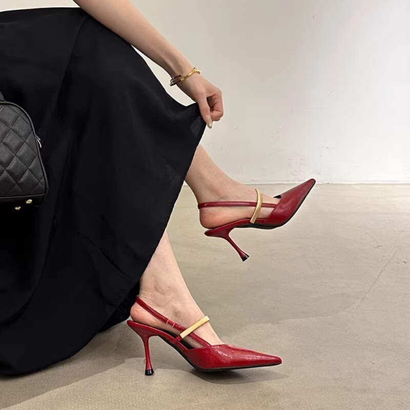 2026 Summer Fashion Sandals, Light Luxury Style, Color-Blocking Pointed Toe, Back Strap, Thin Heel High-Heeled Sandals 2026 Summer Fashion Sandals, Light Luxury Style, Color-Blocking Pointed Toe, Back Strap, Thin Heel High-Heeled Sandals