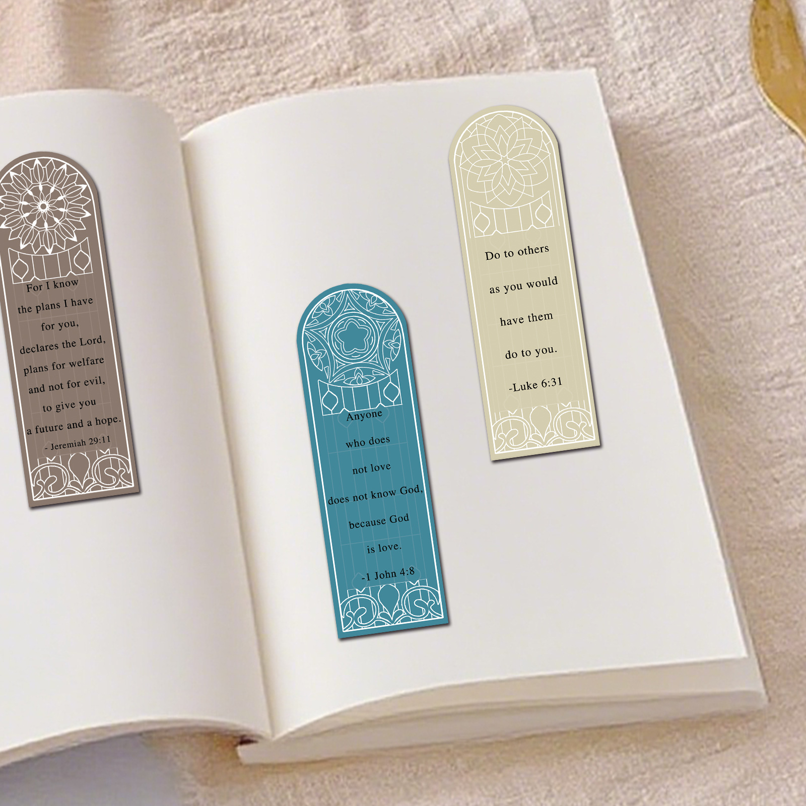 30张圣经语录文字书签跨境阅读书夹学习书籍标注卡片创意纸质书签