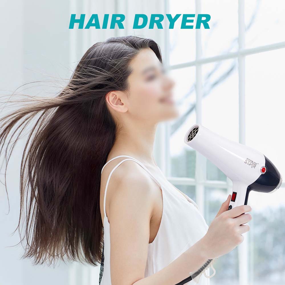 Winning Star Cross-border 220V estándar europeo estándar británico de secado rápido de alta potencia de dos velocidades con secador de pelo de energía eólica fría y caliente ligero
