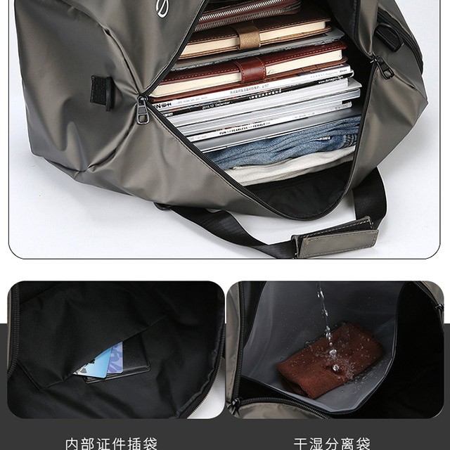 热销大容量斜挎旅行包手提防泼水短途收纳干湿分离游泳健身运动包