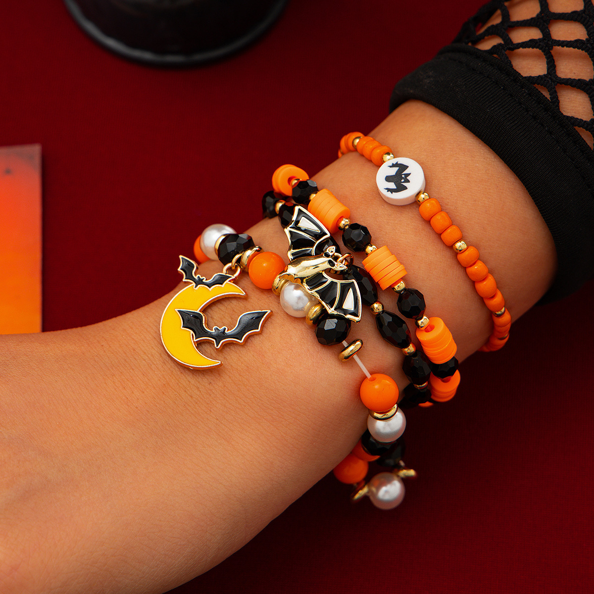 21g Weight Alloy Pendant Material Bracelets Classification CCB, Arylic, soft clay Chain Material 1 Set Quantity Festival Occasion CCB, Arylic, Alloy Material Halloween Festival Pumpkin, Bat, Ghost Pattern Women's Gender Beaded, Enamel Design Funny Style Funny Pumpkin Bat Ghost CCB Arylic Alloy Beaded Bracelets Wholesale 31