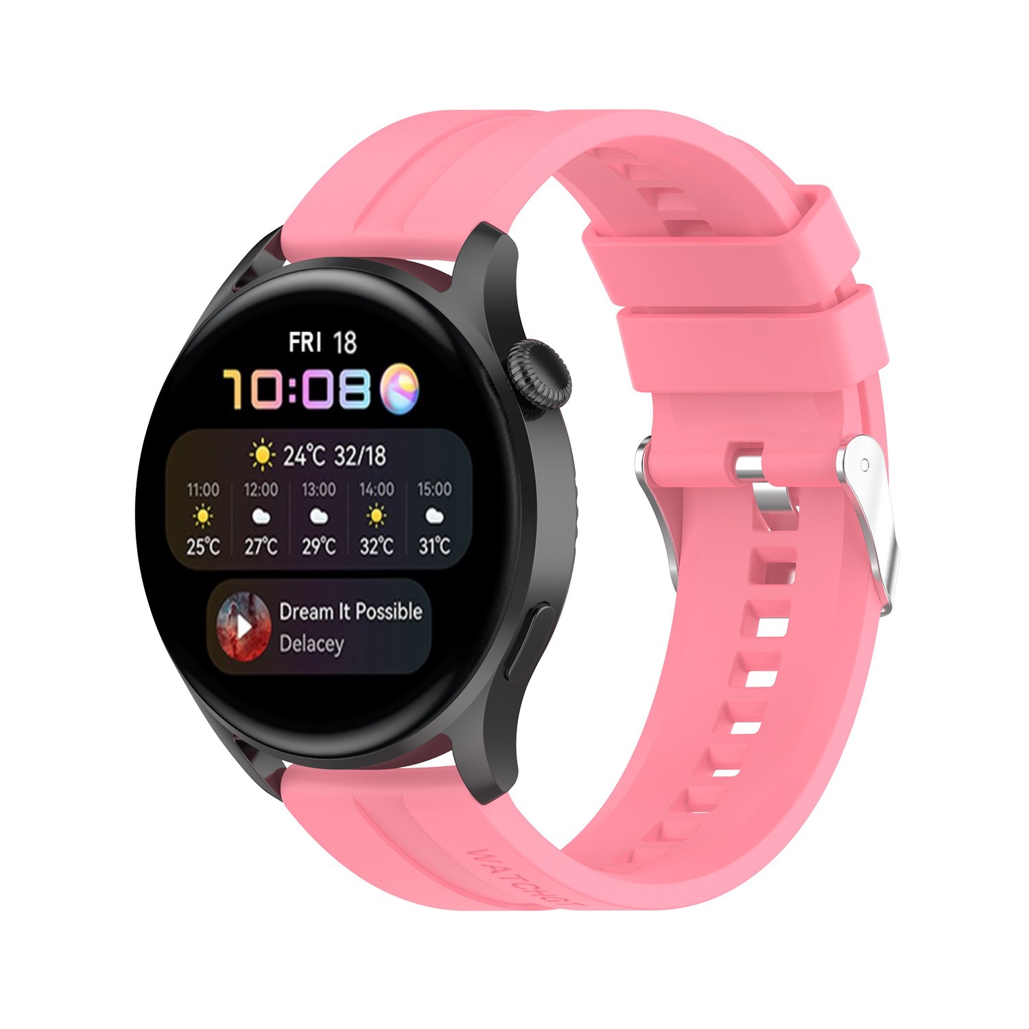 Suitable for Huawei Watch gt2 silicone strap, sporty couple style flat-head strap, universal gt3 watch strap undefined