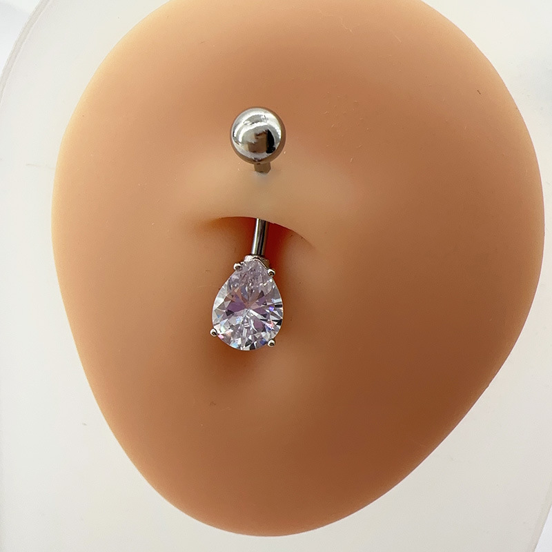 Zirconia Belly Button Ring For Women Stylish Body Piercing Jewellery_voghion.com