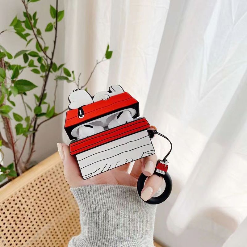 Rooftop Snoopy AirPods Pro Apple 2/3 Generation Bluetooth Wireless Earphone Case Drop-resistant Silicone Soft Case Rooftop Snoopy AirPods Pro Apple 2/3 Generation Bluetooth Wireless Earphone Case Drop-resistant Silicone Soft Case