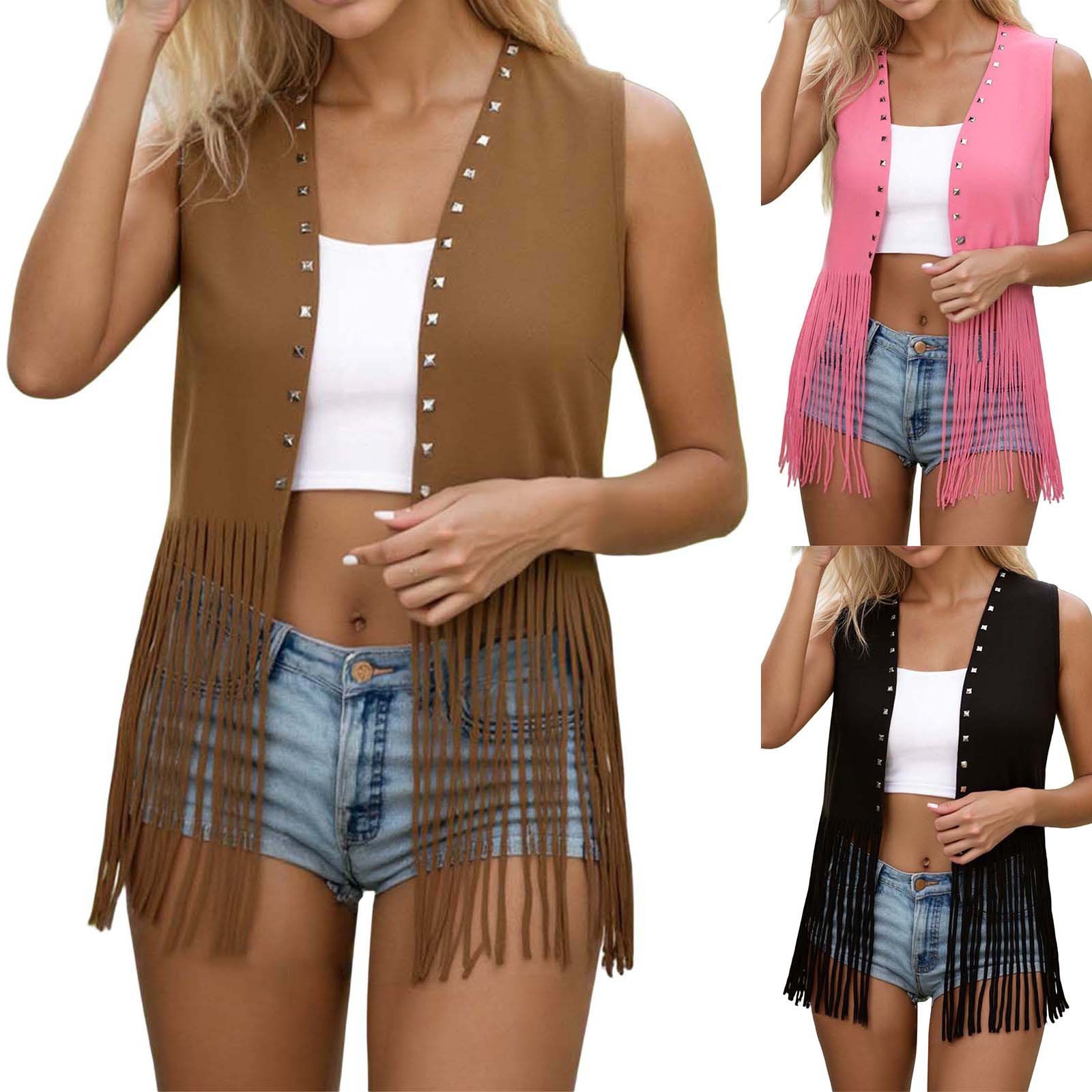 Cross-Border 2026 Amazon European and American Spring and Summer Women's New Tassel Vest Sleeveless Vest Retro Style Jacket for Women