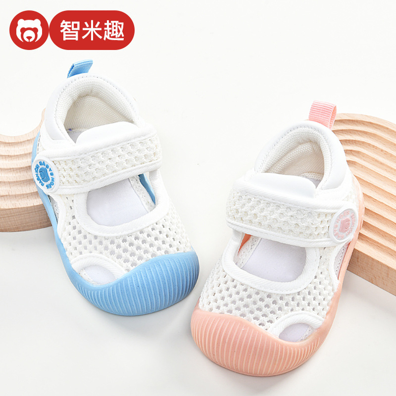 Baby sandals men's summer toddler shoes 01-2 years old baby non-slip soft-soled baby net shoes female baby shoes