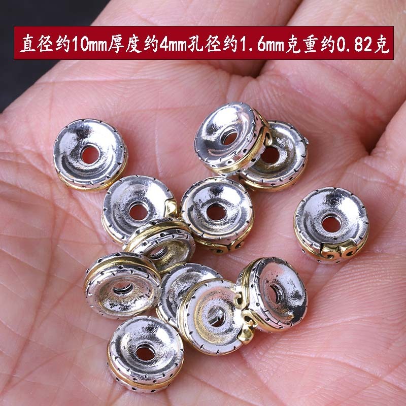 チベットシルバーレトロ 2 色大穴 6 文字マントラスペーサールースビーズアクセサリー diy ブレスレットネックレスジュエリーアクセサリー材料|undefined