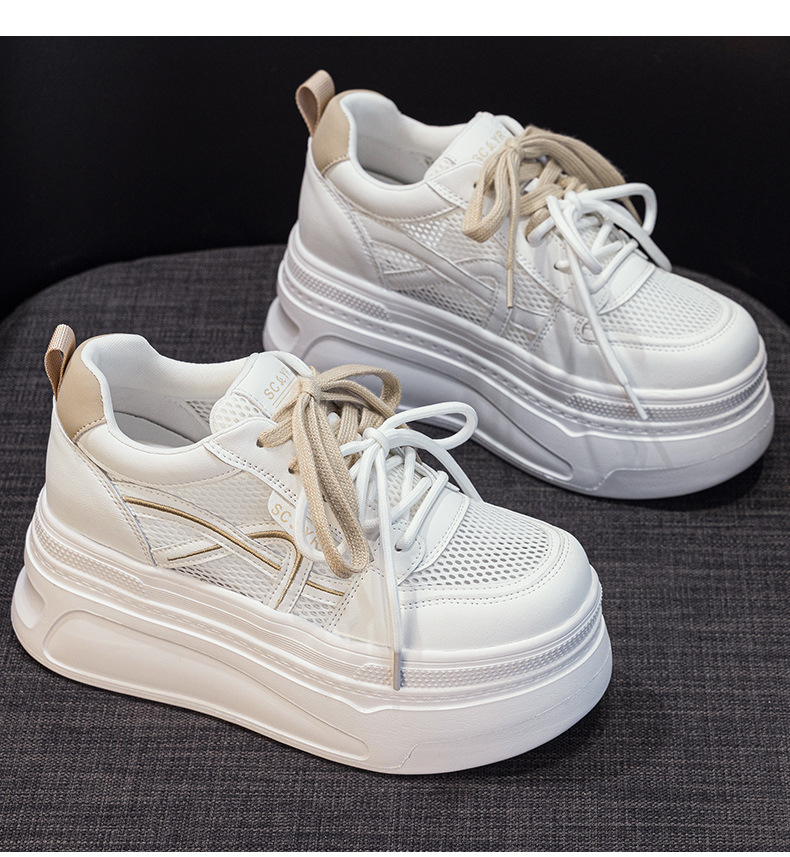Giày sneaker nữ đế dày tăng chiều cao phong cách thể thao nhẹ — Tím 5057, Mơ 5057 chi tiết 15