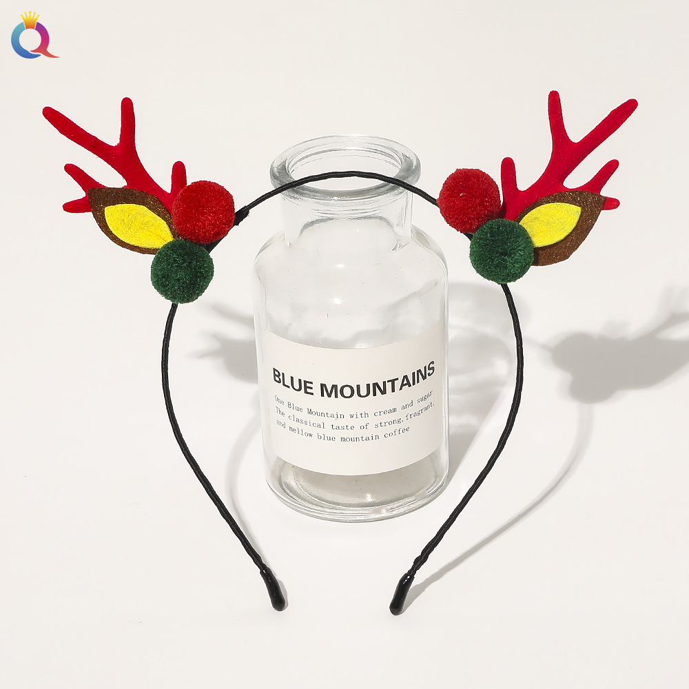 Christmas gift Christmas headdress plush large hair band high-grade hair tie ins large ring_voghion.com