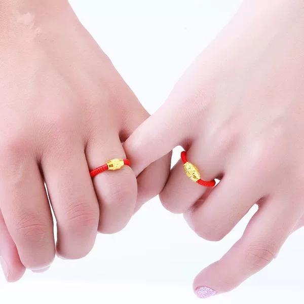 Internet Celebrity Explosive Red Rope This Year of Life Ring Female Korean Student Simple Couple Ring Male Couple Gift