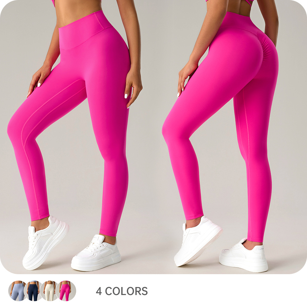 Cross-border New Yoga Pants Women's Fashion High Waist Peach Hip Fitness Pants Outdoor Running Yoga Pants DCK012