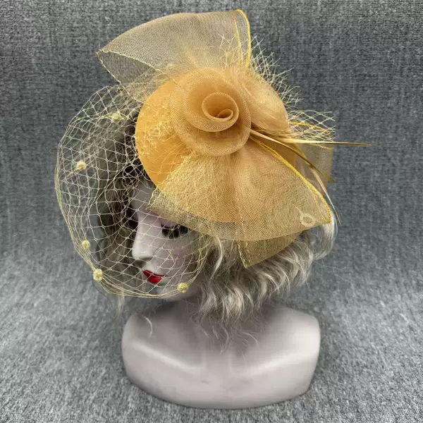 New European and American Party Hats and Headwear Bridal Mesh Bow Top Hat Horse Racing Festival Party Dance Hair Accessories