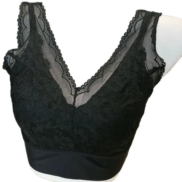 Lace breathable underwear, supporting wireless bra, beautiful back, french style