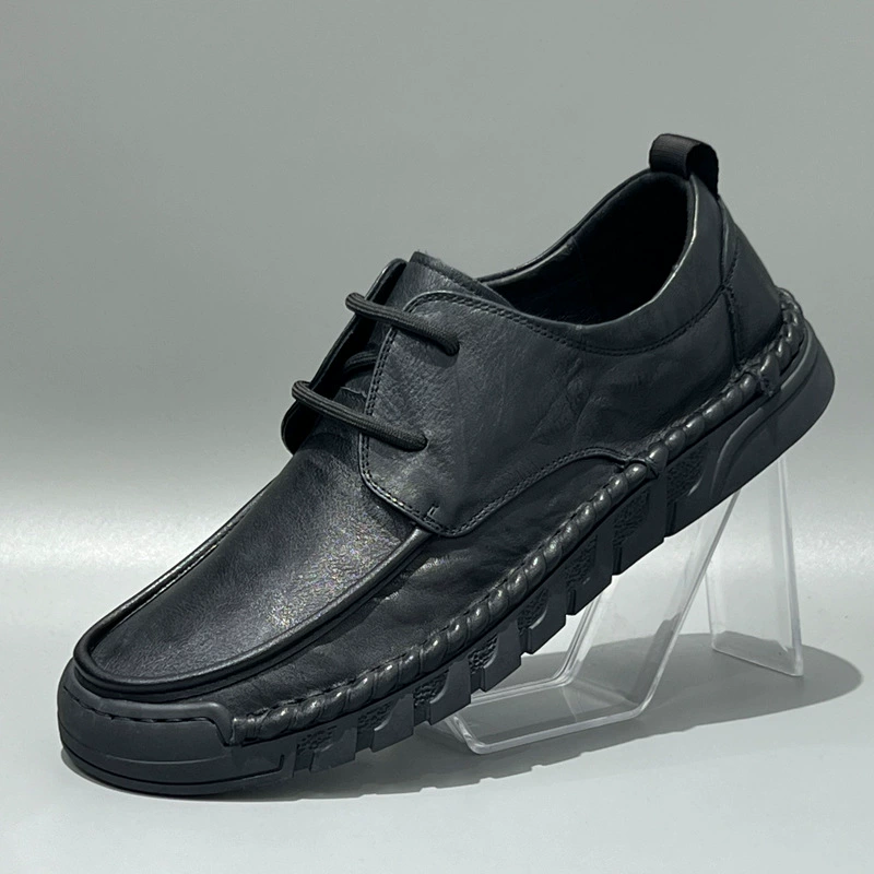 Мужская повседневная кожаная обувь из натуральной кожи дикая летняя новая кожаная обувь на мягкой подошве бизнес дикая мягкая кожаная обувь
