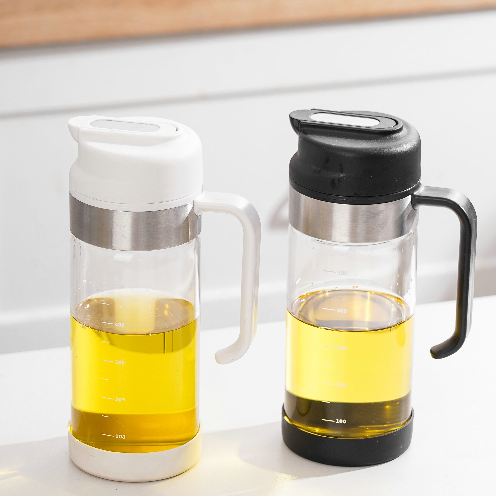 Olla de aceite de apertura y cierre automático, vidrio de gran capacidad, resistente al calor, gravedad, autoapertura, cocina, salsa de soja, vinagre, botella de condimento, botella de aceite, control de aceite