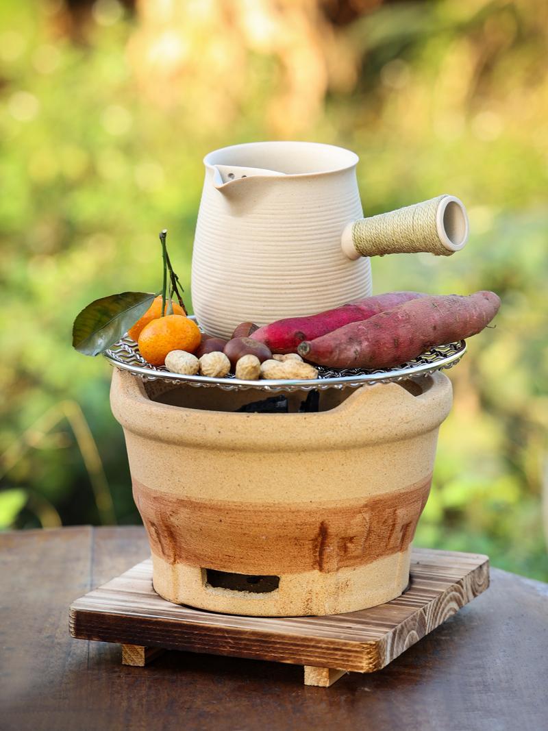 UMC7批發圍爐煮茶 罐罐茶燒烤爐茶爐煮茶炭爐陶罐煮茶罐 戶外烤茶