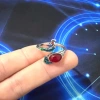 Silver multicolored ruby ​​peacock