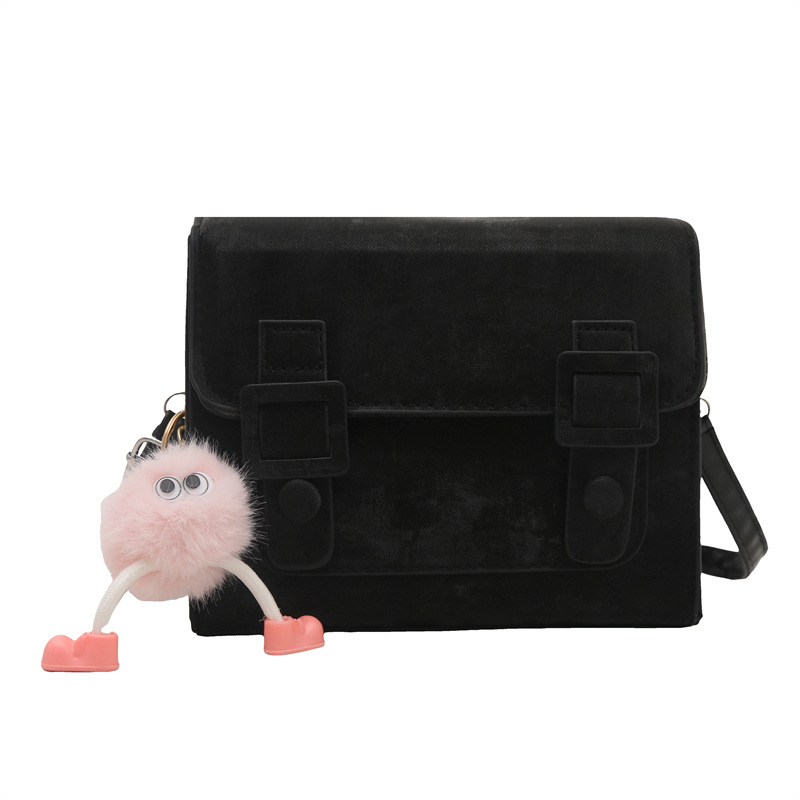 Bolso Cambridge bolso femenino 2025 nueva moda retro oso colgante bolso de hombro simple mensajero casual pequeño bolso cuadrado