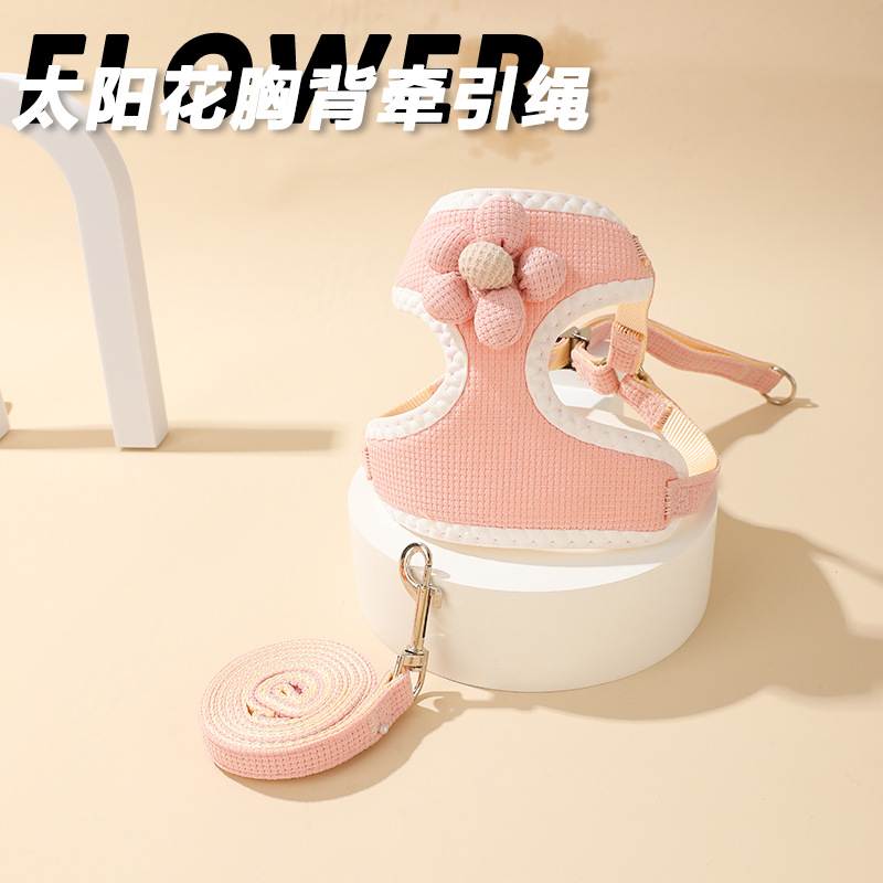 Nuevo estilo gato perro correa de correa tipo chaleco perro mediano y pequeño correa ajustable para el pecho cuerda para pasear perro spot al por mayor