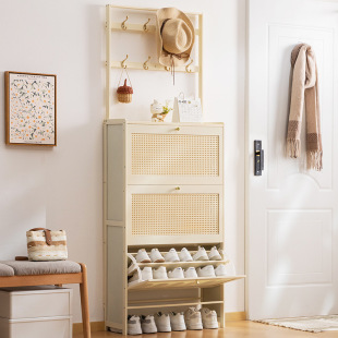 Household Door Shoe Cabinet High Vertical Entry Cabinet Integrated Cabinet Door Outside Corridor with Very Narrow Entry Dumper Large Capacity
