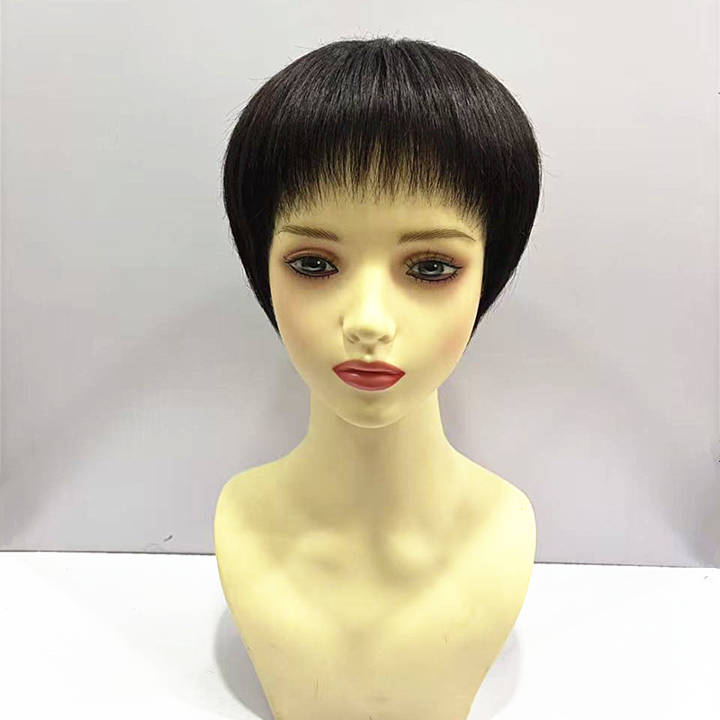 Mechanism Headgear for Middle-Aged and Elderly Women, Real Hair, Mother's Style, Short Hair, Full Real Hair Wig Set, Light and Thin Short Straight Hair Mechanism Headgear for Middle-Aged and Elderly Women, Real Hair, Mother's Style, Short Hair, Full Real Hair Wig Set, Light and Thin Short Straight Hair