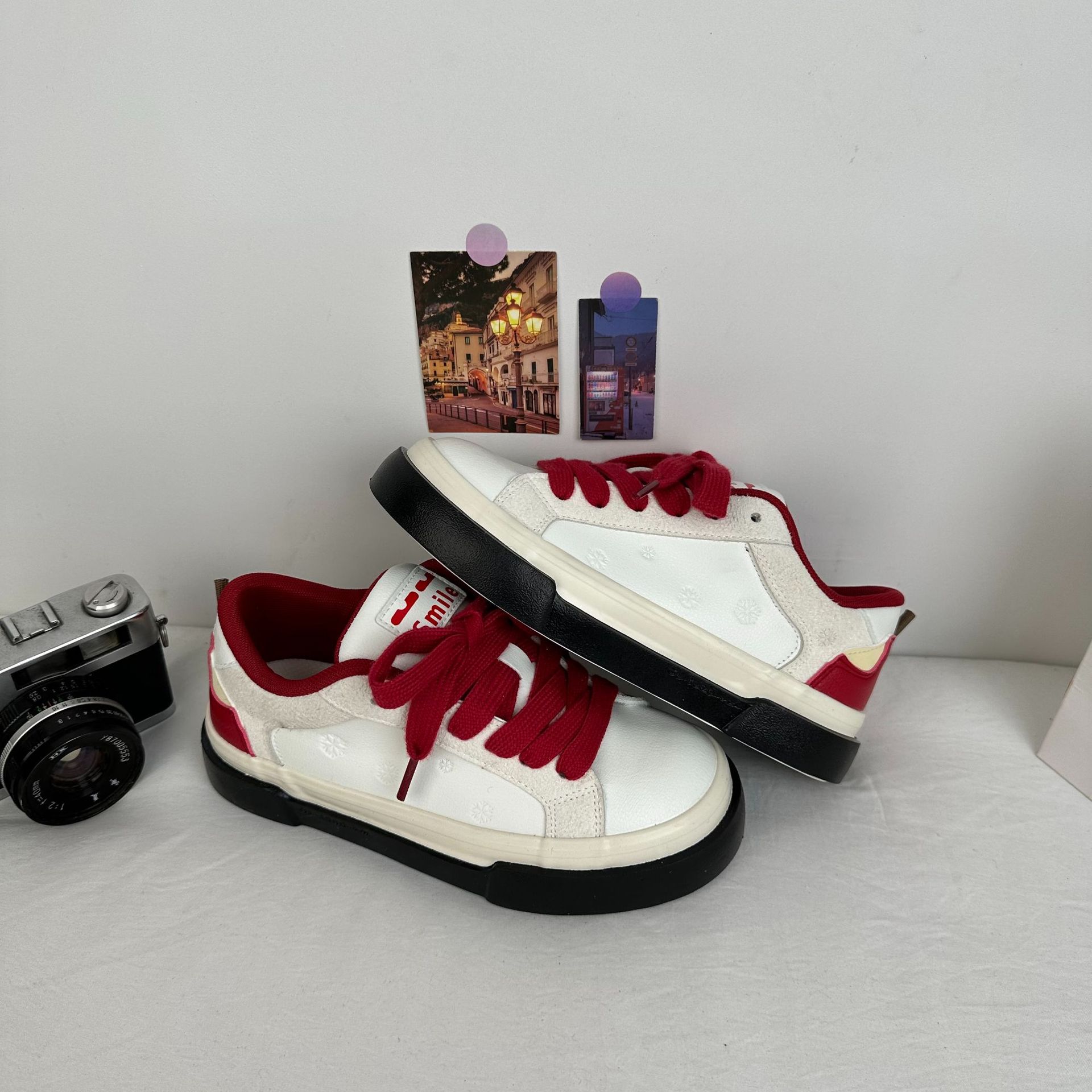 Yuanbo2025 primavera nuevos zapatos de lona de estudiantes mujeres versátiles nichos coreanos zapatos de cuero blanco zapatos image 8