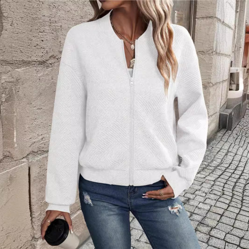 2025 Spring and Summer Temu Amazon Independent Station Cross-Border European and American New Fashion Pure Color Zipper Jacket for Women 2025 Spring and Summer Temu Amazon Independent Station Cross-Border European and American New Fashion Pure Color Zipper Jacket for Women