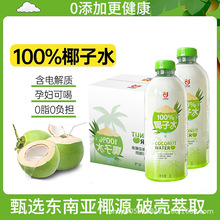 纯椰子水100%1L*2大瓶整箱天然椰青鲜榨椰汁饮料电解质商用瓶装