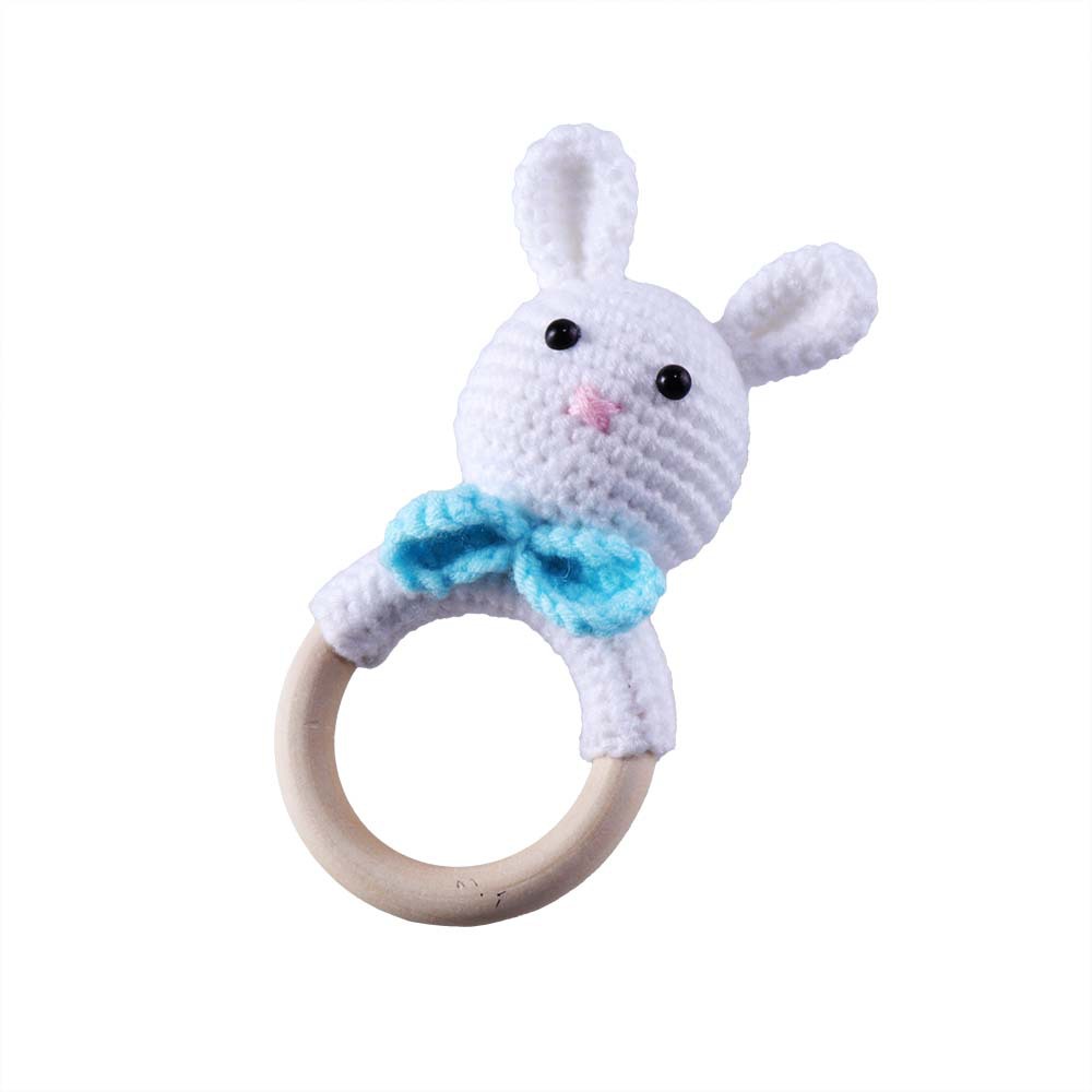 Baby Knitted Rattle Bell Wooden Ring Sounding Rattle Toy Rattle Toy Baby Soothing Doll Hand Crocheted Weaving display picture 26