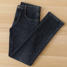 实体批发棉弹五袋牛仔裤男海撤柜秋冬季厚款保暖直筒长裤男3Y195