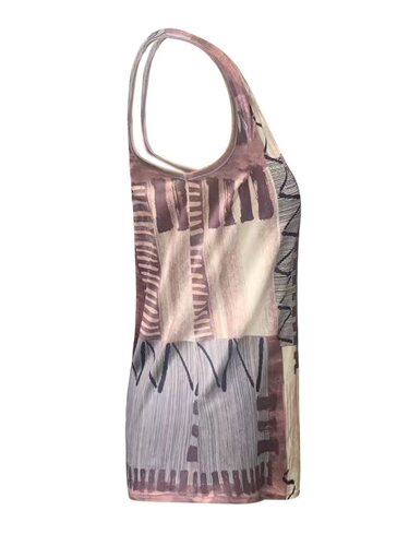 Color-blocked round-neck top, spring and summer casual sleeveless top