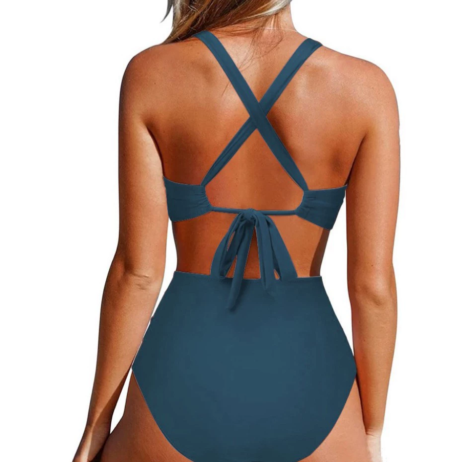 Multicoloured fitted swimwear, 2023, European style, high waist, Amazon