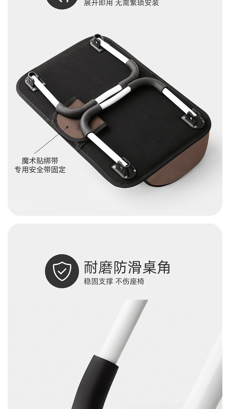 Car-Mounted Small Table, Foldable Dining Table for the Back Seat of the Car, Multifunctional Waterproof Storage Table for Children to Eat and Play
