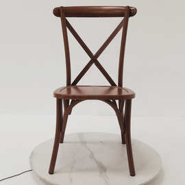 美式休闲铁艺椅子餐椅简约家用背叉椅靠背椅复古餐椅北欧餐厅椅