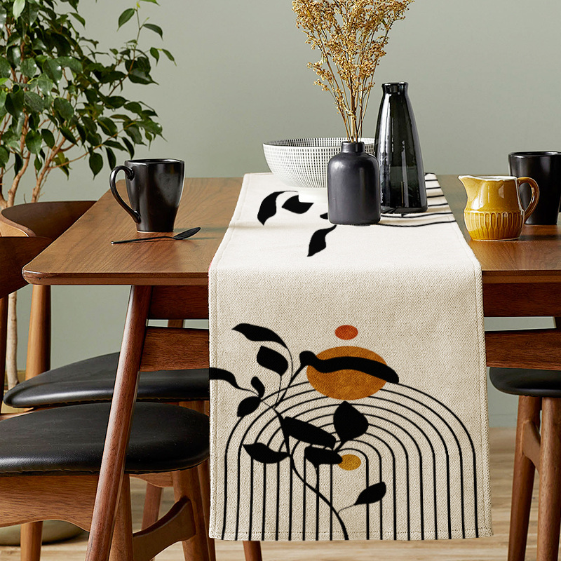 110g Weight Tablecloths Home Textiles & Decor Type cotton and linen, Polyester Material Stripe, Plant Pattern Elegant, Simple Style Style Elegant Simple Style Stripe Plant Cotton And Linen Polyester Tablecloths 3