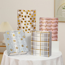 新款烫金手提袋 跨境外贸礼品袋白卡纸袋 商场服装包装袋礼物袋