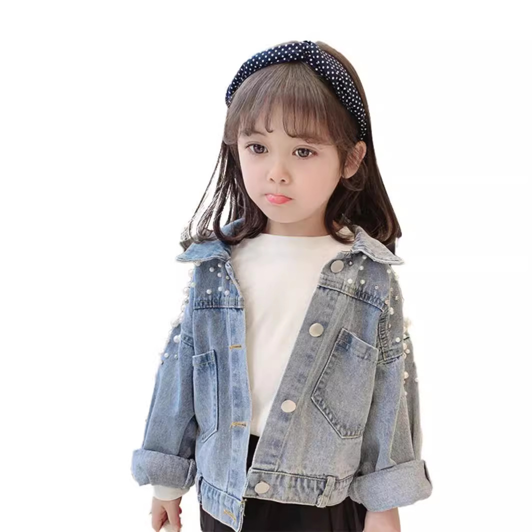 2024 nueva primavera y otoño ropa niñas abrigo de mezclilla ropa para niños moda coreana bebé niñas abrigo de moda 6465