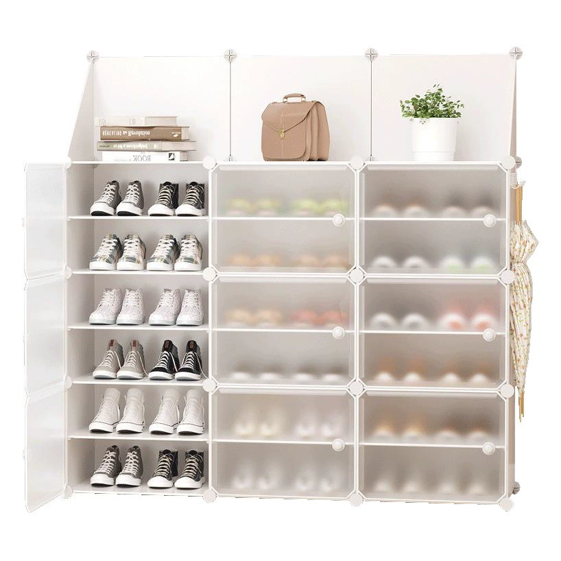 DIY простой шкаф для обуви бытовой пылезащитный пластиковый шкаф для хранения в сборе полка для обуви многослойное общежитие съемный шкаф для хранения
