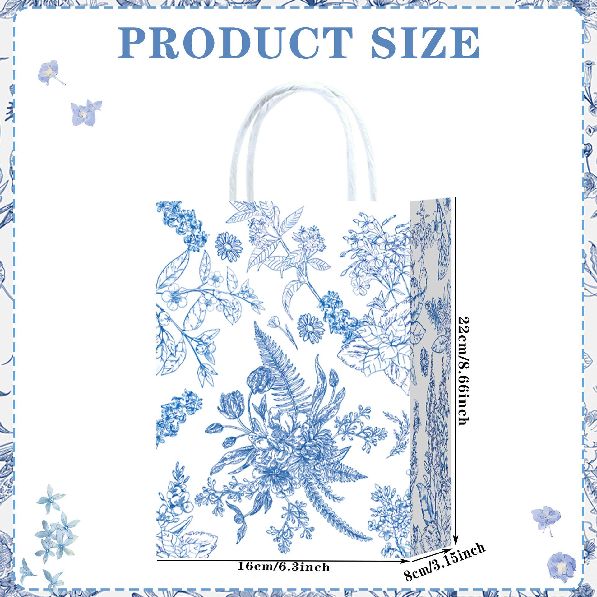 파란색 파란색과 흰색 도자기, 흰색 소가죽, 22*16*8cm