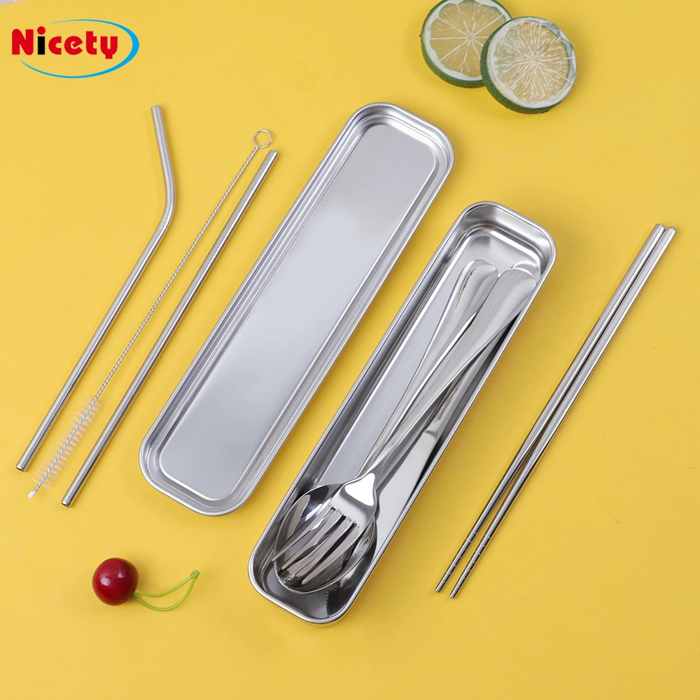 Handheld chopsticks, children's tableware stainless steel, storage box, set