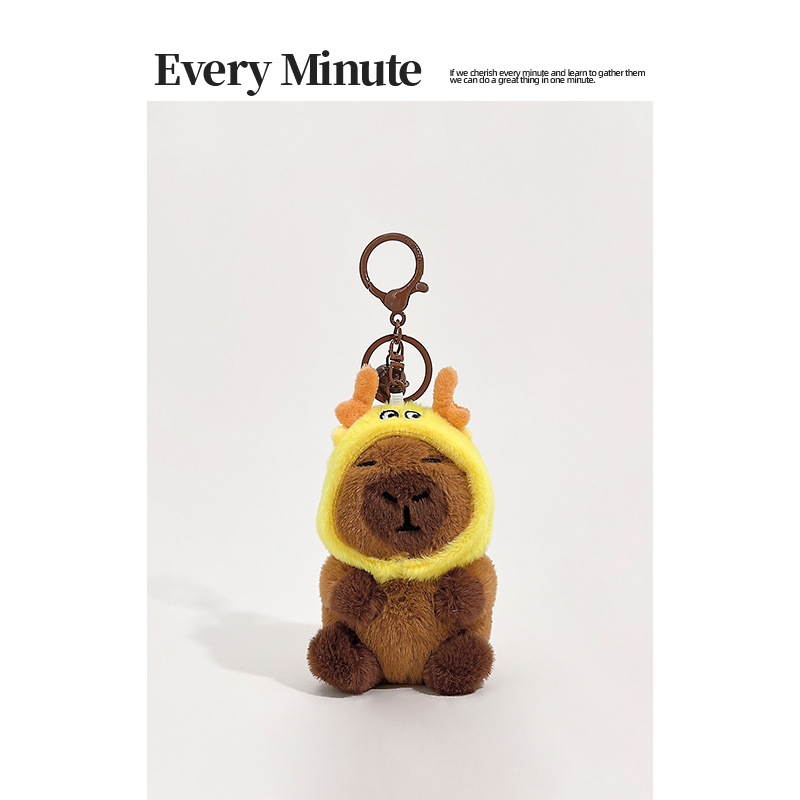 Capabala peluche muñeca colgante capibara mochila colgante llavero feo lindo mini bolso colgante regalo al por mayor