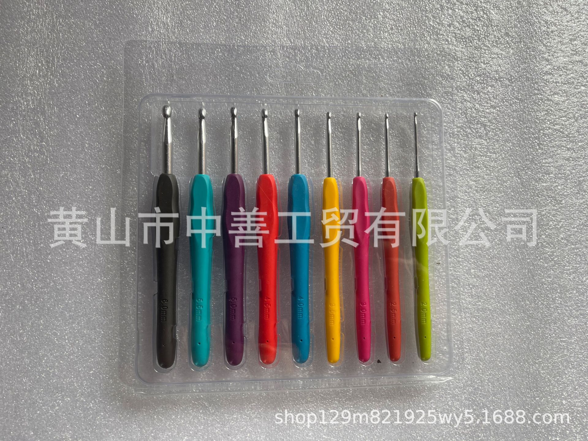 Plata ganchillo mango suave crochet 9 piezas combinación traje (traje de la ampolla)