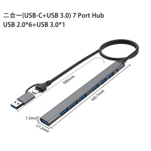 亚马逊type-c集线器USB3.0HUB分线器typec转usb扩展坞一拖四HUB