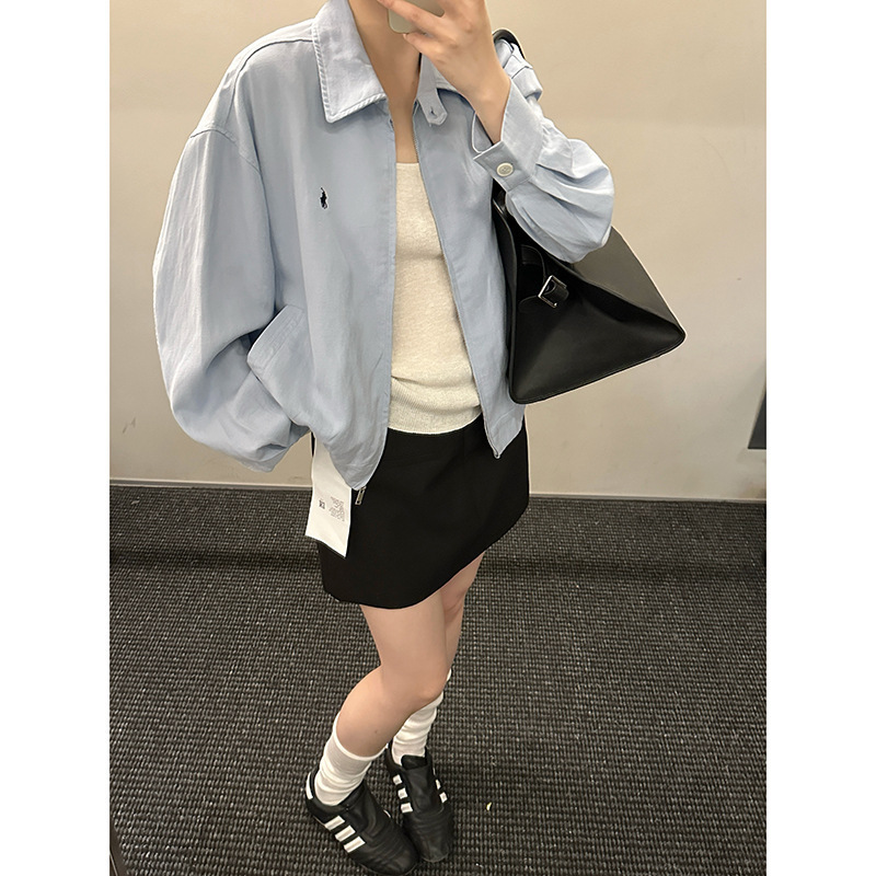 Mmc Linen Embroidered Short Jacket for Women 2026 Thirteen Lines Spring Korean Style Casual Versatile Jacket 61W83009 Mmc Linen Embroidered Short Jacket for Women 2026 Thirteen Lines Spring Korean Style Casual Versatile Jacket 61W83009