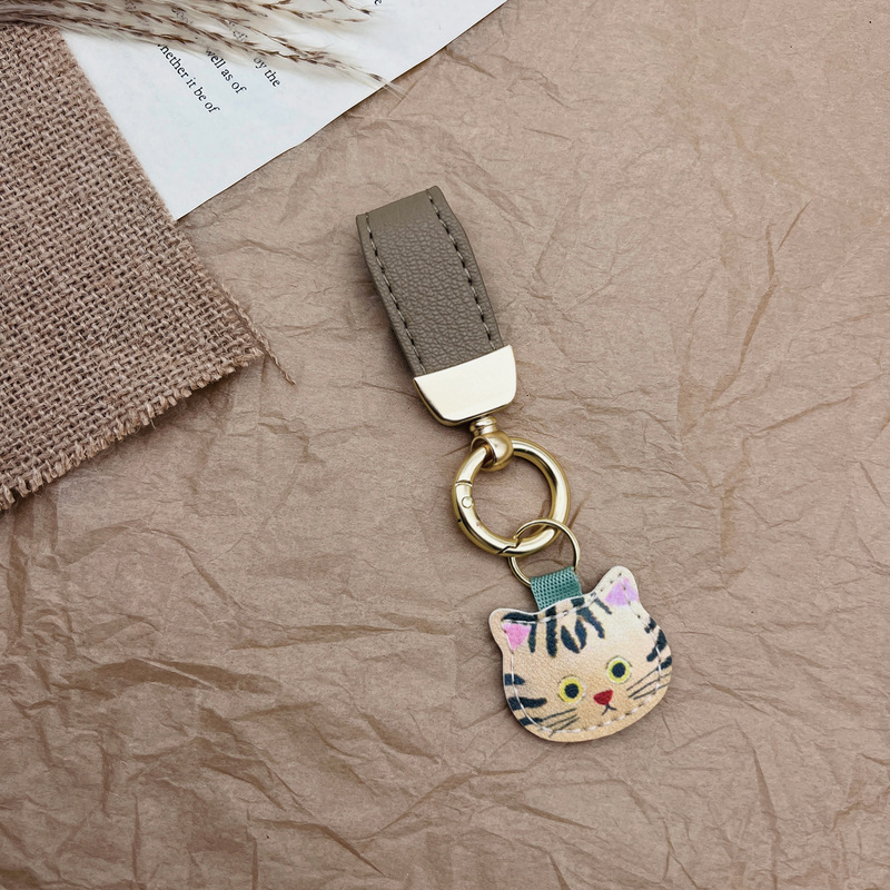日系eco ute子猫シリーズのキーホルダーeminettかわいい革キーホルダー装飾バッグストラップ|undefined