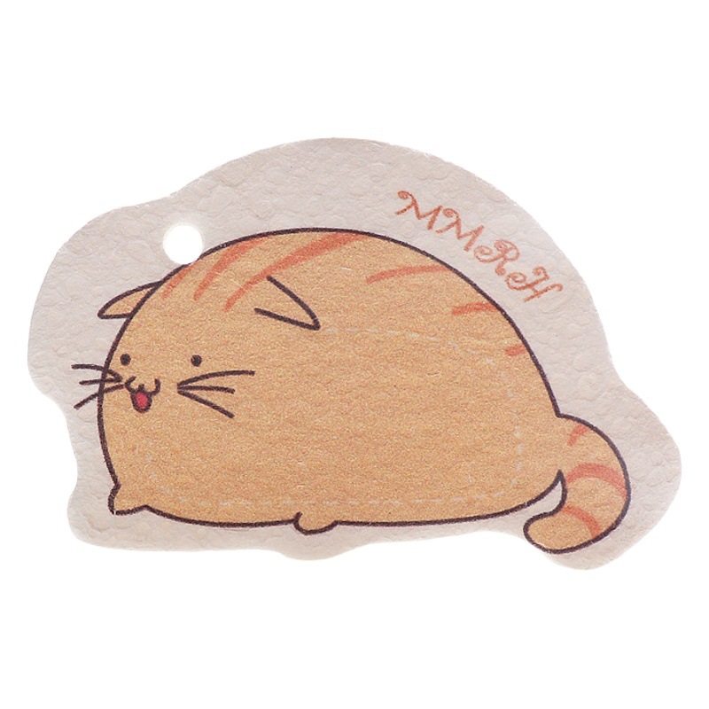 Esponja de pulpa de madera Limpieza de dibujos animados paño de trapo antiadherente aceite estropajo cocina cepillo de limpieza de compresión con cordón hogar
