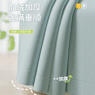 雪尼尔人字纹双面一样原版品质韩褶挂钩定型遮光卧室客厅阳台绍兴