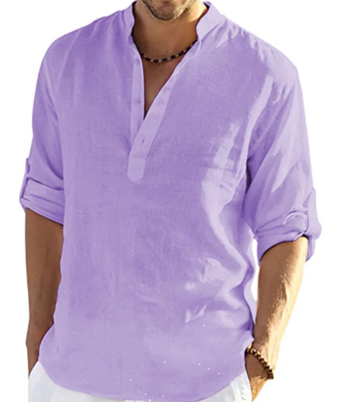 Pullovers Placket Type Wholesale Men's British Style Solid Color Long Sleeve Men's Tops